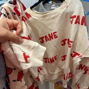 Bobo Choses Cream and Red 'JANE' Sweatshirt